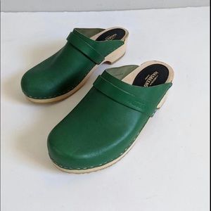 Swedish Hasbeens Wooden Clogs, size 38 (8-8.5)